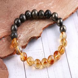 Nirvana Citrine Beaded Elasticated Bracelet-28