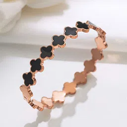 Designs & You Stainless Steel Rose Gold-Plated Anti Tarinish Enamelled Bangle Bracelet-48