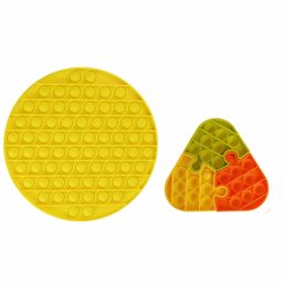 FunBlast Round & Triangle Shaped Pop Bubble Stress Relieving Silicone Pop It Fidget Toy Pack Of 2 - Multicolour-24