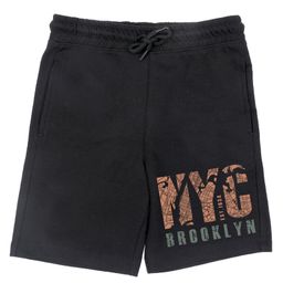 Wear Your Mind NYC Text Print Shorts - Black-image-6