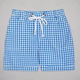 Budding Bees Gingham Checked Roll Up Shorts - Blue-image-62