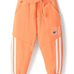 Babyhug Cotton Looper Full Length Lounge Pant With Number Print - Orange-image-59