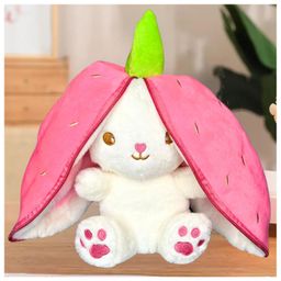 Deals India Strawberry Bunny Plush Toys , with Zipper, Reversible Bunny Soft Toy - 12 Inches-image-20