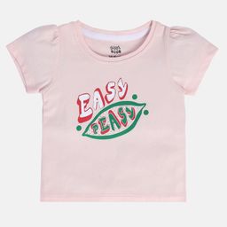 MINI KLUB Cotton Half Sleeves Typography Printed Top - Pink-picture-9