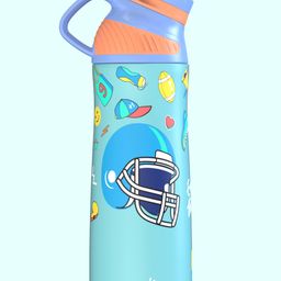 RabitatZylo Cricket Printed Vacuum Insulated Water Bottle Aqua Blue - 550 ml-18