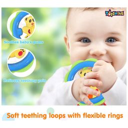 Toyshine Pack of 3 Rattle Set with Teethers for New Born Babies Non-Toxic - Multicolor image 2