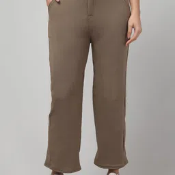 CROWN KING Women Solid Straight Fit Mid-Rise Casual Regular Trouser-picture-27