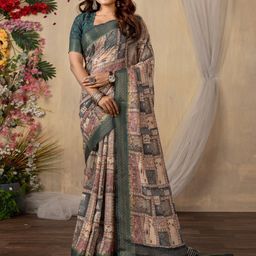 KALINI Ethnic Motifs Zari Silk Blend Designer Sungudi Saree-image-51
