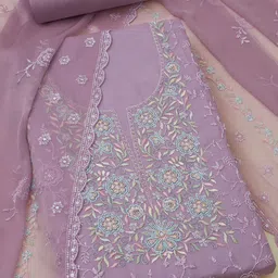 Soch Printed Organza Unstitched Dress Material-image-33