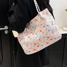 LULU & SKY Floral Printed PU Oversized Structured Tote Bag image 4