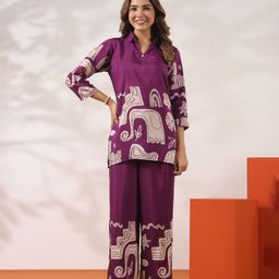 JISORA Printed Top With Palazzo Co-Ords-image-61