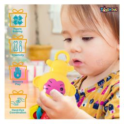 Toyshine Pack of 3 Rattle Set with Teethers for New Born Babies Non-Toxic - Multicolor image 4