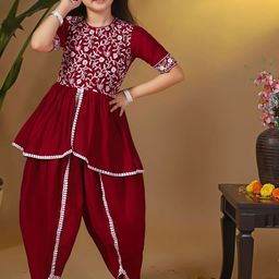 Sangria Embroidered Shoulder StrapKurta Sets-image-58