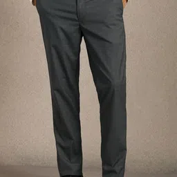 Louis Philippe Men Self Design Textured Slim Fit Formal Trousers-picture-27
