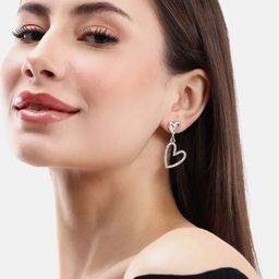 DressBerry Heart Shaped Drop Earrings-image-37