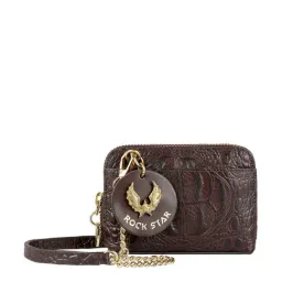 Hidesign Rockstar Punk W2 Brown Textured Small Sling Handbag-image-32