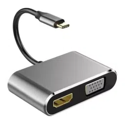 Mak World 2-in-1 USB Type C Thunderbolt 3 to HDMI & VGA Converter 4K/2K@30 Hz, Grey-7