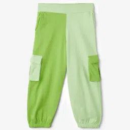 The Souled Store Kids Green Color Block Joggers-image-96