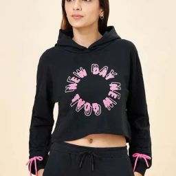 Coolsters by Pantaloons Girls Jet Black Printed Full Sleeves Sweatshirts & Hoodies-picture-12