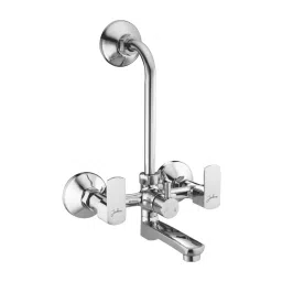 Jabra Wall Mixer With L-Bend (L) Qbix Series Brass Chrome Finish Wall Mount Silver-image-87