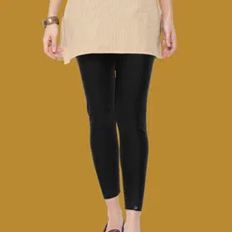 TWIN BIRDS Women Nylon Solid Black Shimmer Legging-image-60