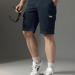 FCUK Men Solid Regular Fit Cargo Shorts-picture-47