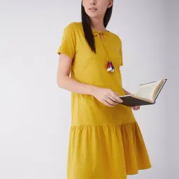 Miss Chase Mustard Cotton Night Dress-picture-49