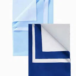 Elementary Smart Dry Waterproof Bed Protector Sheet Pack of 2 Sky Blue & Dark Blue - Small-image-54