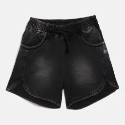 Crimsoune Club Kids Black Washed Shorts-image-21