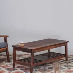 Fabindia Brown Sheesham Wood Coffee Table-image-7