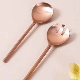Nestroots Solid Rose Gold Stainless Steel Serving Cutlery - Set of 2-42