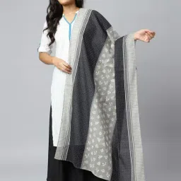 Aurelia Grey Cotton Printed Dupatta-picture-33