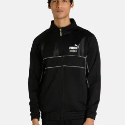 Puma Black Full Sleeves Mock Collar Jacket-image-38