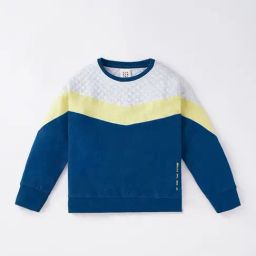 Ed-a-Mamma Kids Blue & White Cotton Color Block Full Sleeves Sweatshirt-image-66