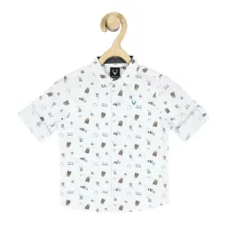 Allen Solly Junior White Cotton Printed Full Sleeves Shirt-image-89