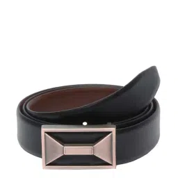 Teakwood Leathers Black Leather Reversible Belt for Men-image-7