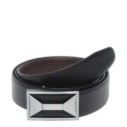 Teakwood Leathers Black Leather Reversible Belt for Men-image-38