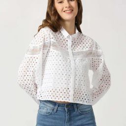 Pepe Jeans White Cotton Self Design Shirt-image-116