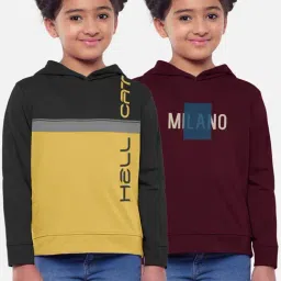 HELLCAT Dark Grey & Maroon Printed Full Sleeves T-Shirt (Pack Of 2)-image-32