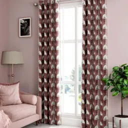 Bianca SANTORO Red Faux Silk 7 Ft. Door Curtain - Set of 2-40