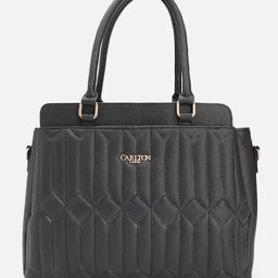 Carlton London Black Nora Quilted Large Satchel-picture-31