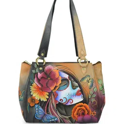 Anuschka Women Graphic Printed Structured Leather Shoulder Bag-5