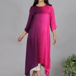 Spring Soul Pink Cotton Regular Fit Ombre Kurta-image-96