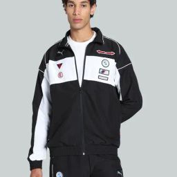 Puma Black Relaxed Fit Colourblock Sports Jacket-picture-27