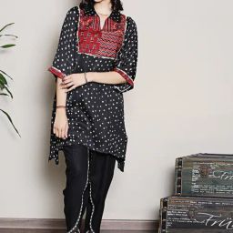 Spring Soul Black Modal Bandhani Kurta-image-31