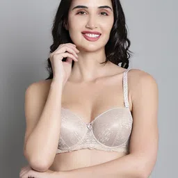 MAKCLAN Floral Bra Medium Coverage Underwired Lightly Padded-image-98