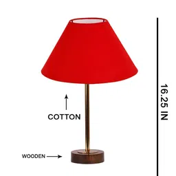 Aura Red Metal Frustum Shaped Table Lamp-47
