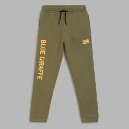 Blue Giraffe Boys Green Cotton Solid Trackpant-image-36