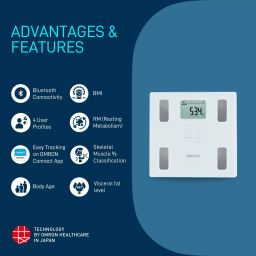 Omron HBF 214 White Digital Full Body Composition Monitor with 4 User & Guest Mode image 4