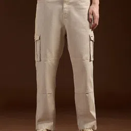 THE BEAR HOUSE Men Cotton Solid Straight Fit Cargo Pants Trouser-image-20